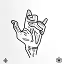a hand with finger crossed tattoo design idea