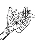 a hand with finger crossed tattoo design idea