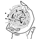 a hand with finger crossed tattoo design idea