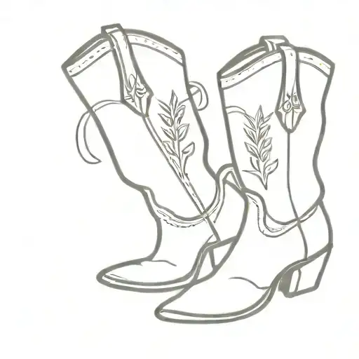 cowboy boots with a tag written 1942 on it tattoo design idea