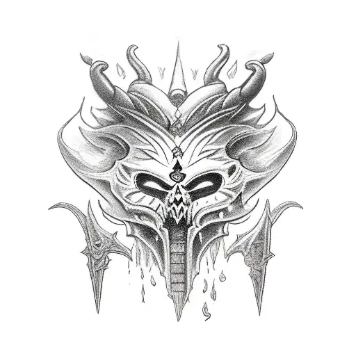 diablo 3 witchdoctor, majoras mask, shaman tattoo design idea