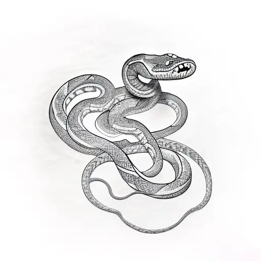 snake wrapped around the wings tattoo design idea