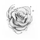 fechamento de perna, várias flores com caula como flores num vaso, lirios, hibiscos e flor de laranjeira e alguns ramos tattoo design idea