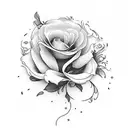 fechamento de perna, várias flores com caula como flores num vaso, lirios, hibiscos e flor de laranjeira e alguns ramos tattoo design idea