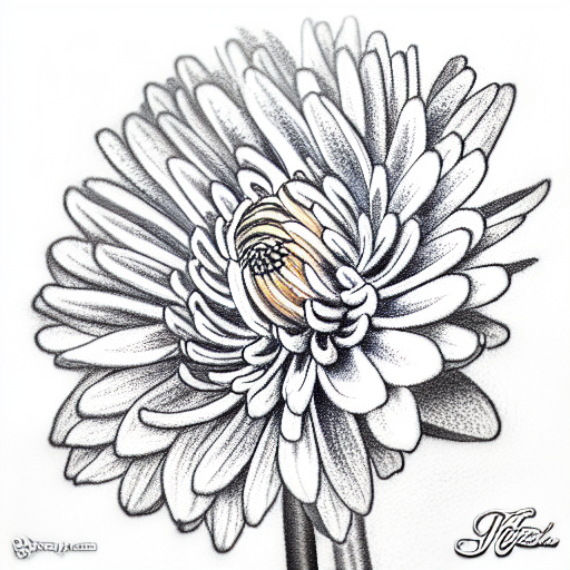 Chrysanthemum tattoo design idea