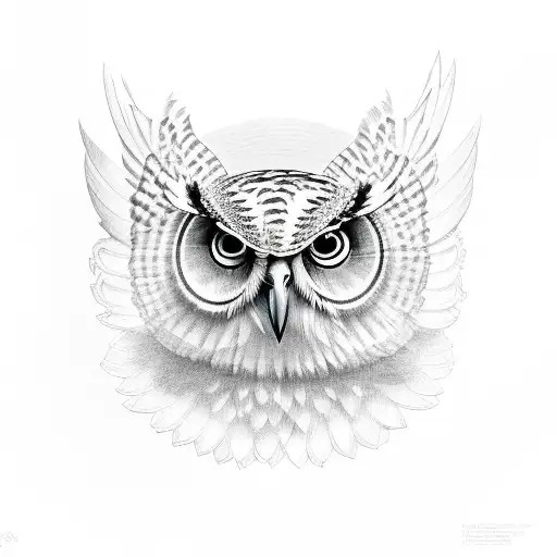 owl dove wing knowledge tattoo design idea