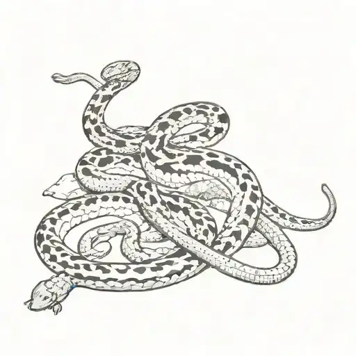 cat paw in the middle with around it a snake, a daygecko and a long tailed lizard tattoo design idea