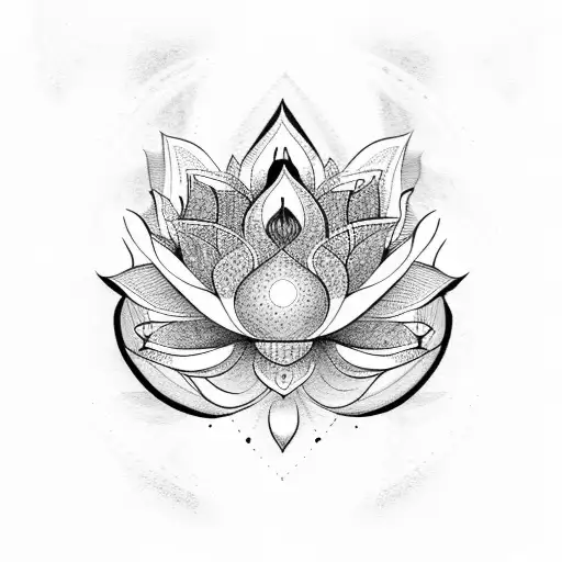 lotus and chakras tattoo design idea