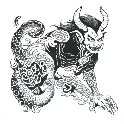 capricorn devil tattoo design idea