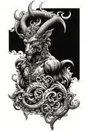capricorn devil renaissance tattoo design idea
