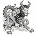 capricorn devil tattoo design idea