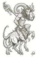capricorn devil tattoo design idea
