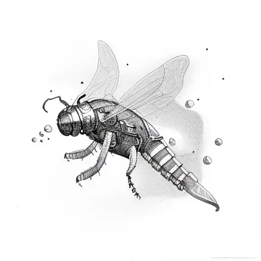 firefly guiding itself through dark tattoo design idea