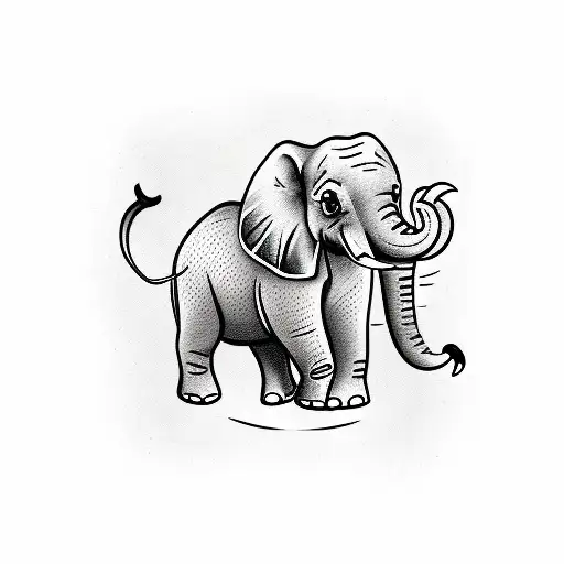 Elephant with baby tattoo design idea