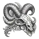 ram skull and scorpion tattoo design idea