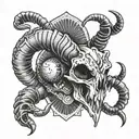 ram skull and scorpion tattoo design idea