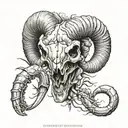 ram skull and scorpion tattoo design idea