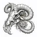 ram skull and scorpion tattoo design idea