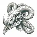 ram skull and scorpion tattoo design idea