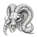 ram skull and scorpion tattoo design idea