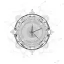 watches and time in geometric patterns, fractals tattoo design idea