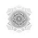 watches and time in geometric patterns, fractals tattoo design idea