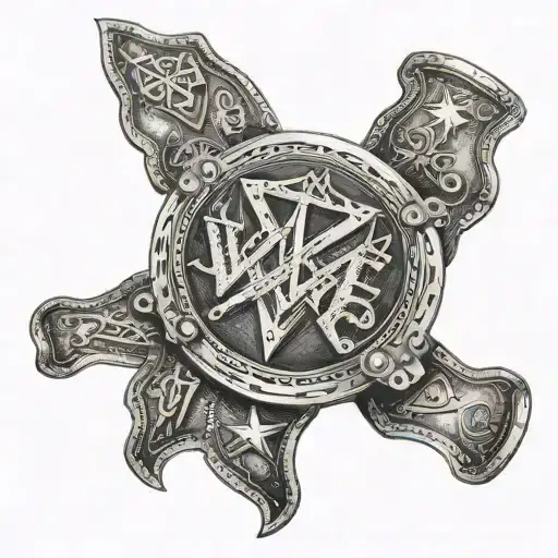 A WWE championship belt with a book and a steering wheel intertwined tattoo design idea