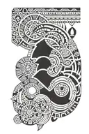 Polynesian inspired with xhosa patterns tattoo design idea