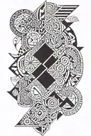 Polynesian inspired with xhosa patterns tattoo design idea