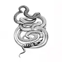 dagger with snake tattoo design idea