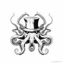 octopus with top hat and welding glasses tattoo design idea