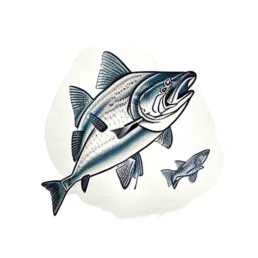 chinook salmon tattoo design idea