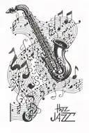 jazz music notes tattoo design idea