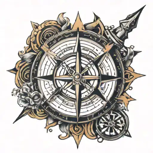 viking compass tattoo design idea