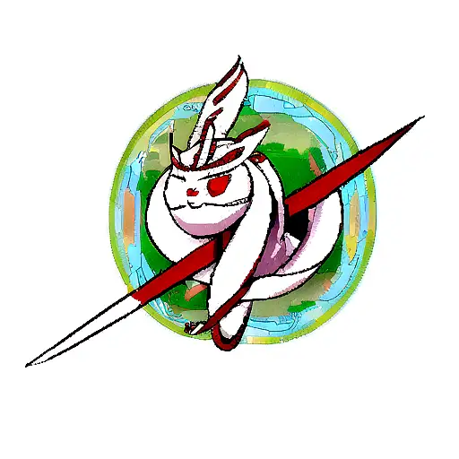 white snake, red sun tattoo design idea