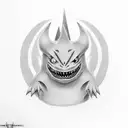 unique gengar pokemon  tattoo design idea