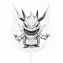 unique gengar pokemon  tattoo design idea