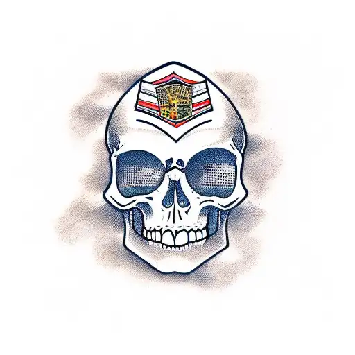 skeleton playing golf tattoo design idea