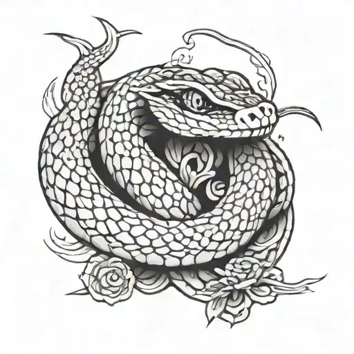 Japanese snake tattoo design idea