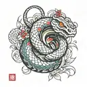 Japanese snake tattoo design idea
