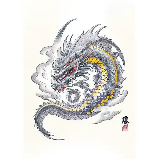 spiral dragon tattoo design idea
