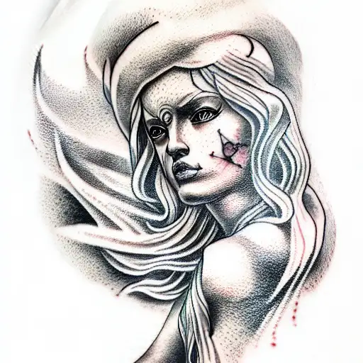 Themis on fire  tattoo design idea