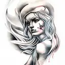 Themis on fire  tattoo design idea