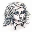 Themis on fire  tattoo design idea