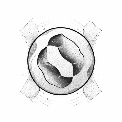 A technology-inspired wave breaking on a soccer field tattoo design idea