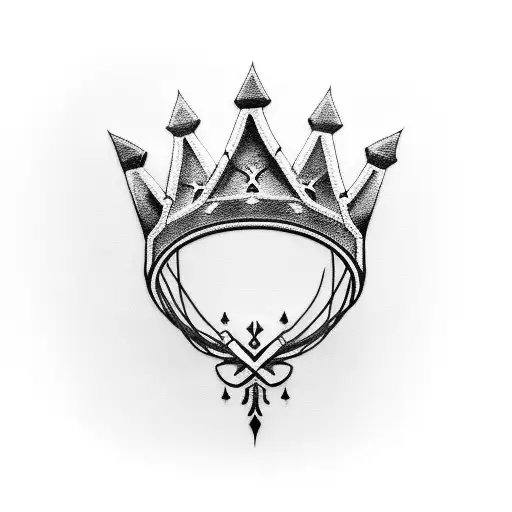 ivy and barbed wire crown tattoo design idea