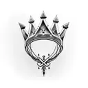 ivy and barbed wire crown tattoo design idea