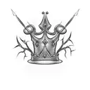 ivy and barbed wire crown tattoo design idea
