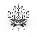 ivy and barbed wire crown tattoo design idea