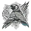 Burnt Raven Tribal tattoo design idea